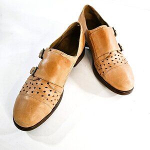 AEROSOLES Double Monk Strap Women Tan Casual Shoes Size 7.5 M
